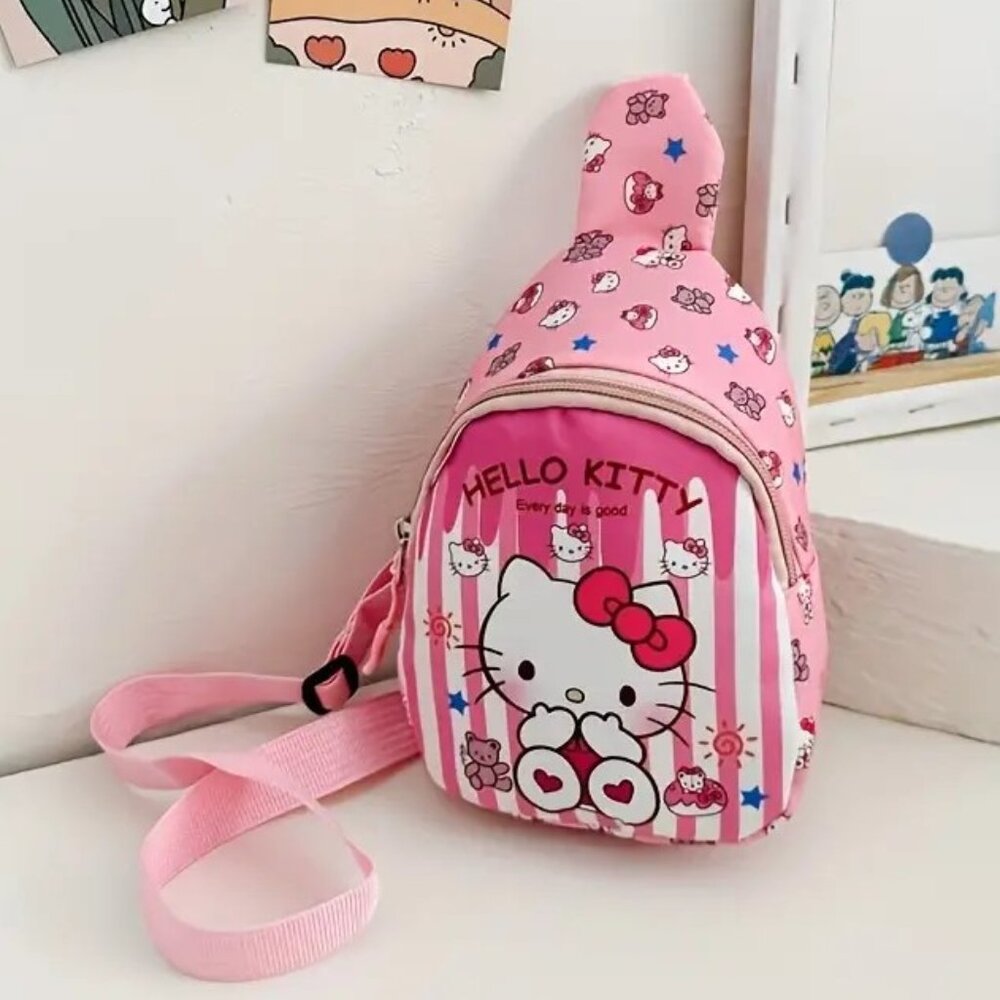 Hello Kitty Sling Crossbody Backpack Pink Goth Emo Pocket Adjustable Sanrio